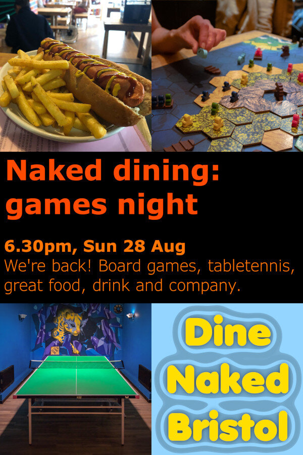 Dine Naked Bristol: games night​ 🏓🎲🌭🍺